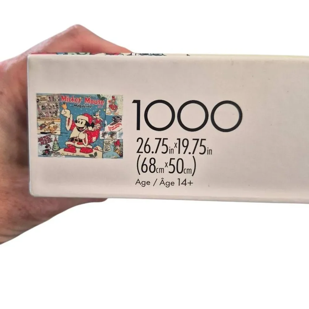 Disney Silver Select Edition D100 Santa Mickey 1000 Pc Puzzle - EUC